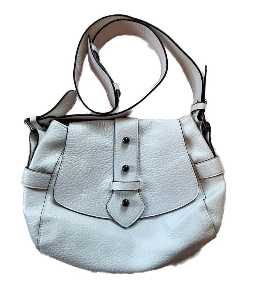 The Limited Pebbled Clean Minimalist Faux Leather White & Black Crossbody Bag